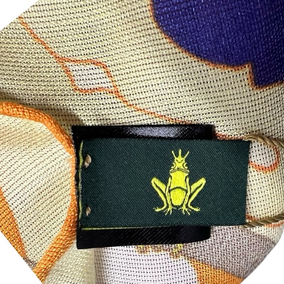 NWT Roi du Lac Elegant Silk/Wool Scarf in Purple and Gold - Picture 3 of 8